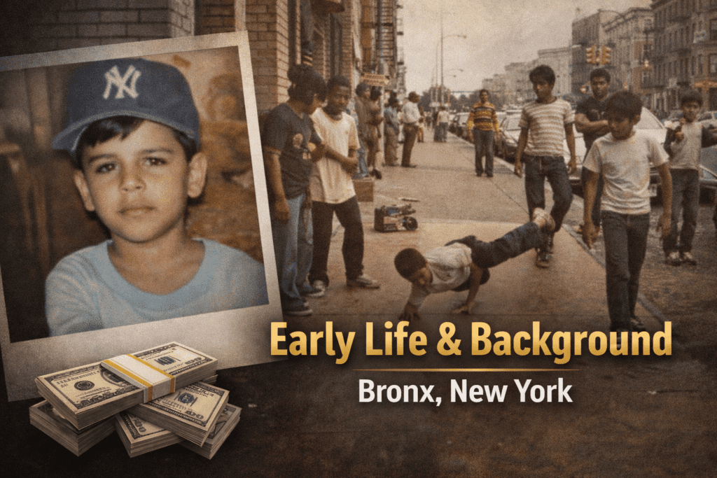 Early life of Raul Conde growing up in the Bronx, New York, surrounded by 1970s hip-hop street culture.