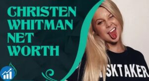Christen Whitman posing in a black shirt with text reading Christen Whitman Net Worth
