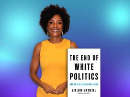 Zerlina Maxwell holding her book The End of White Politics during a public appearance