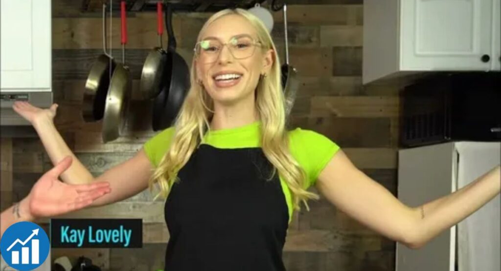 Kay Lovely standing in fashionable outfit, showing estimated height and style