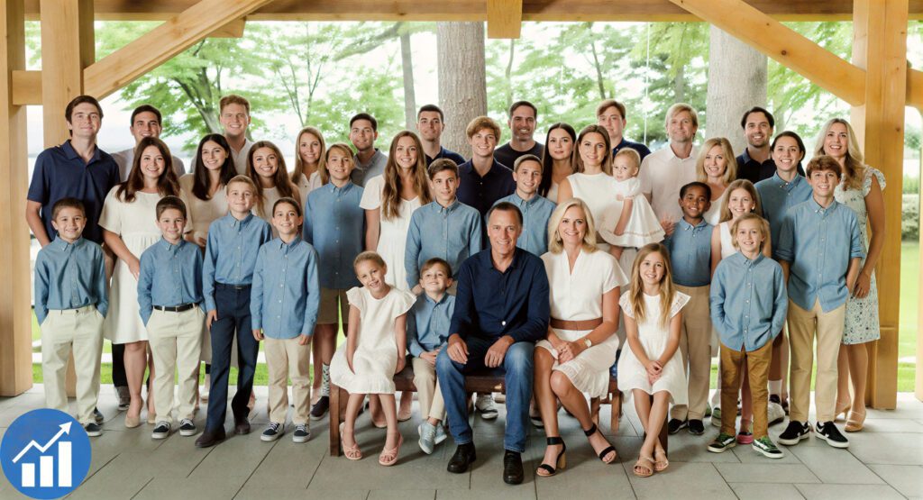 “Mitt Romney with family – U.S. Senator, former Governor, and Bain Capital co-founder”