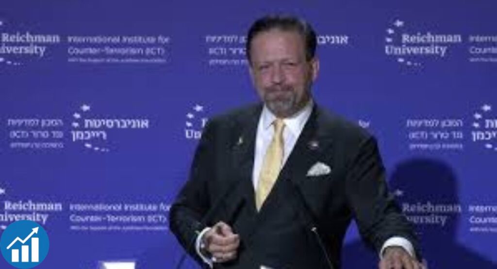 Sebastian Gorka giving a lecture on security studies