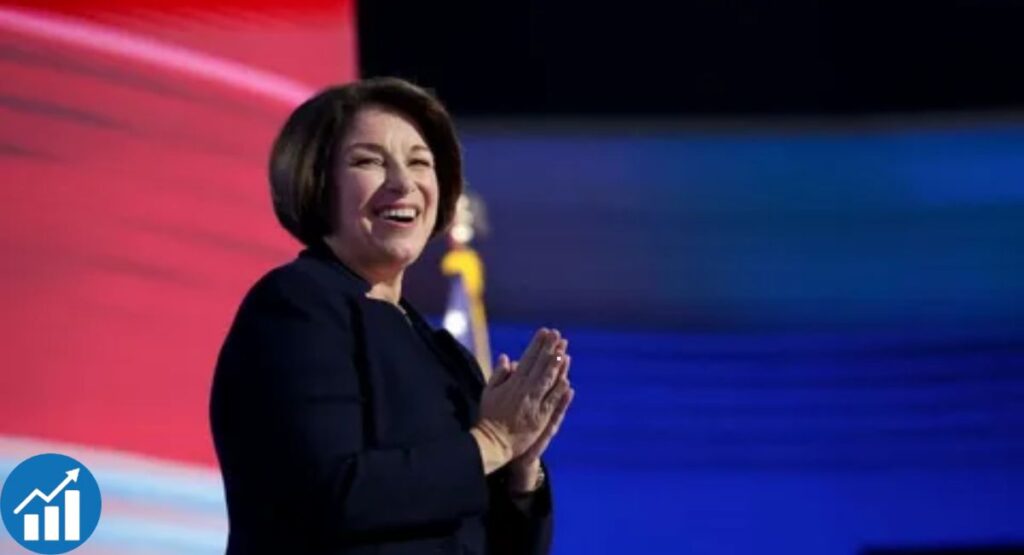 Timeline of Amy Klobuchar's career, from her education at Yale, to Hennepin County Attorney in 1999, U.S. Senator in 2006, 2020 presidential run, and 2026 gubernatorial bid.