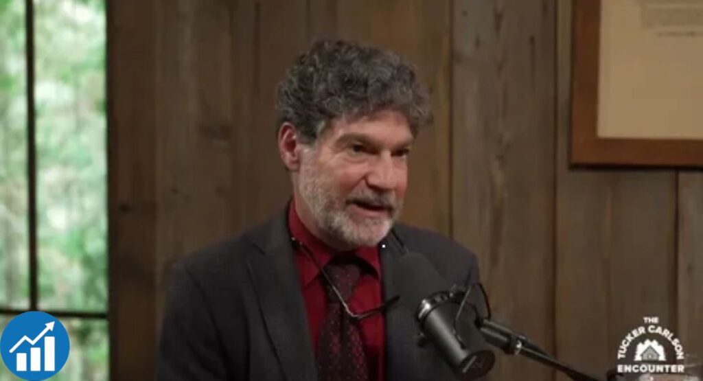 “DarkHorse Podcast studio setup with microphones and computer”