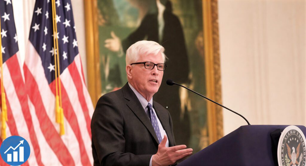 Hugh Hewitt speaking at a political event in the United States